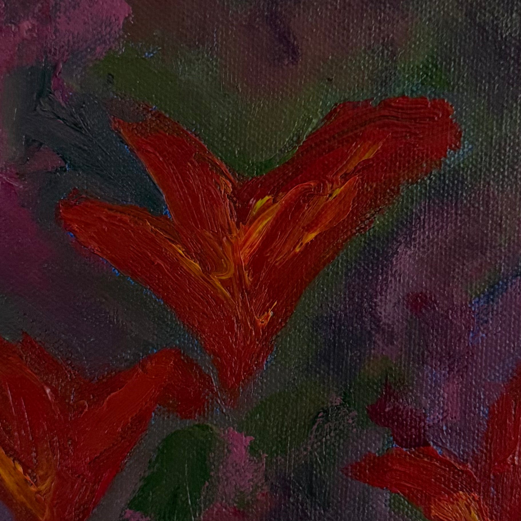 Orange Lillies, Original 6x6