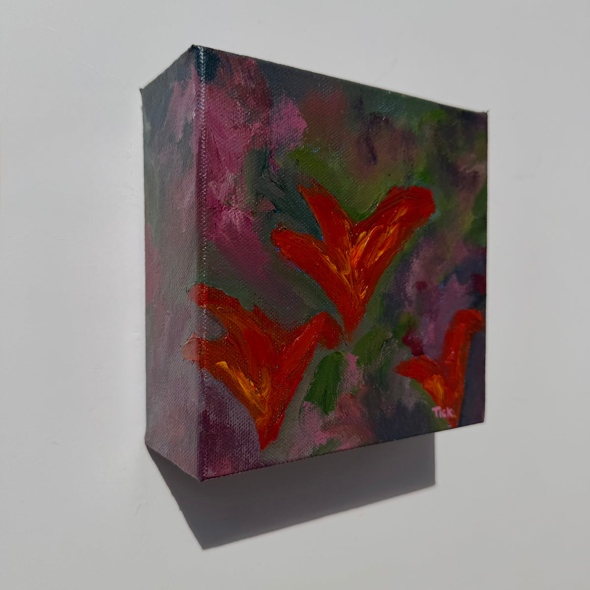 Orange Lillies, Original 6x6
