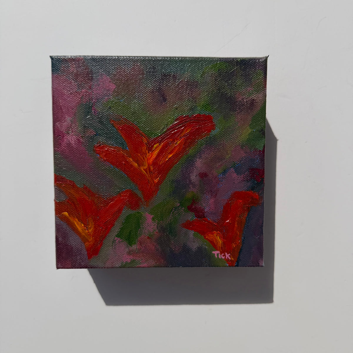 Orange Lillies, Original 6x6